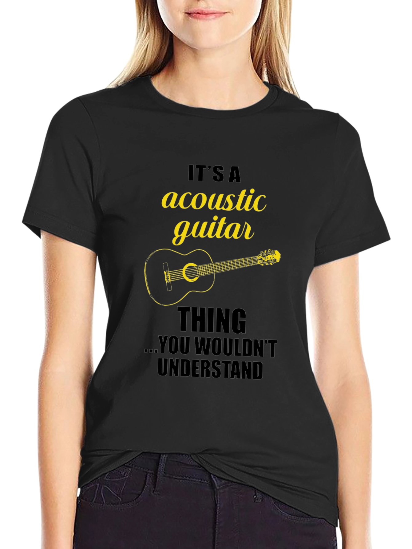 Acoustic Guitar Thing Graphic Tee Shirt