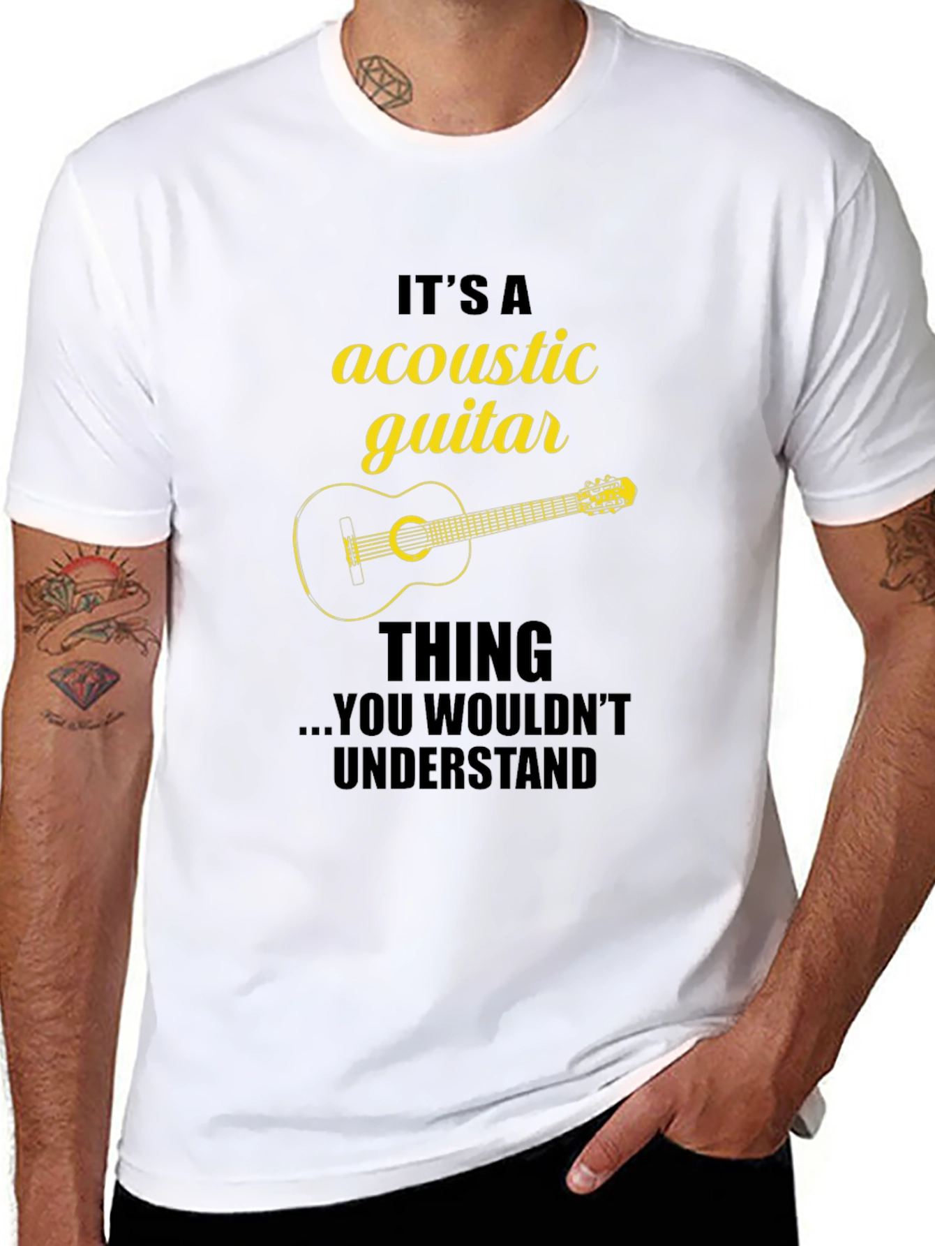 Acoustic Guitar Thing Graphic Tee Shirt