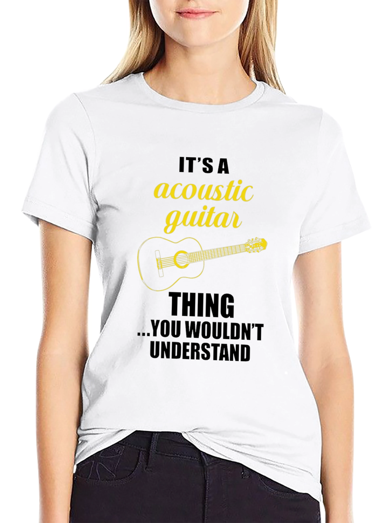 Acoustic Guitar Thing Graphic Tee Shirt