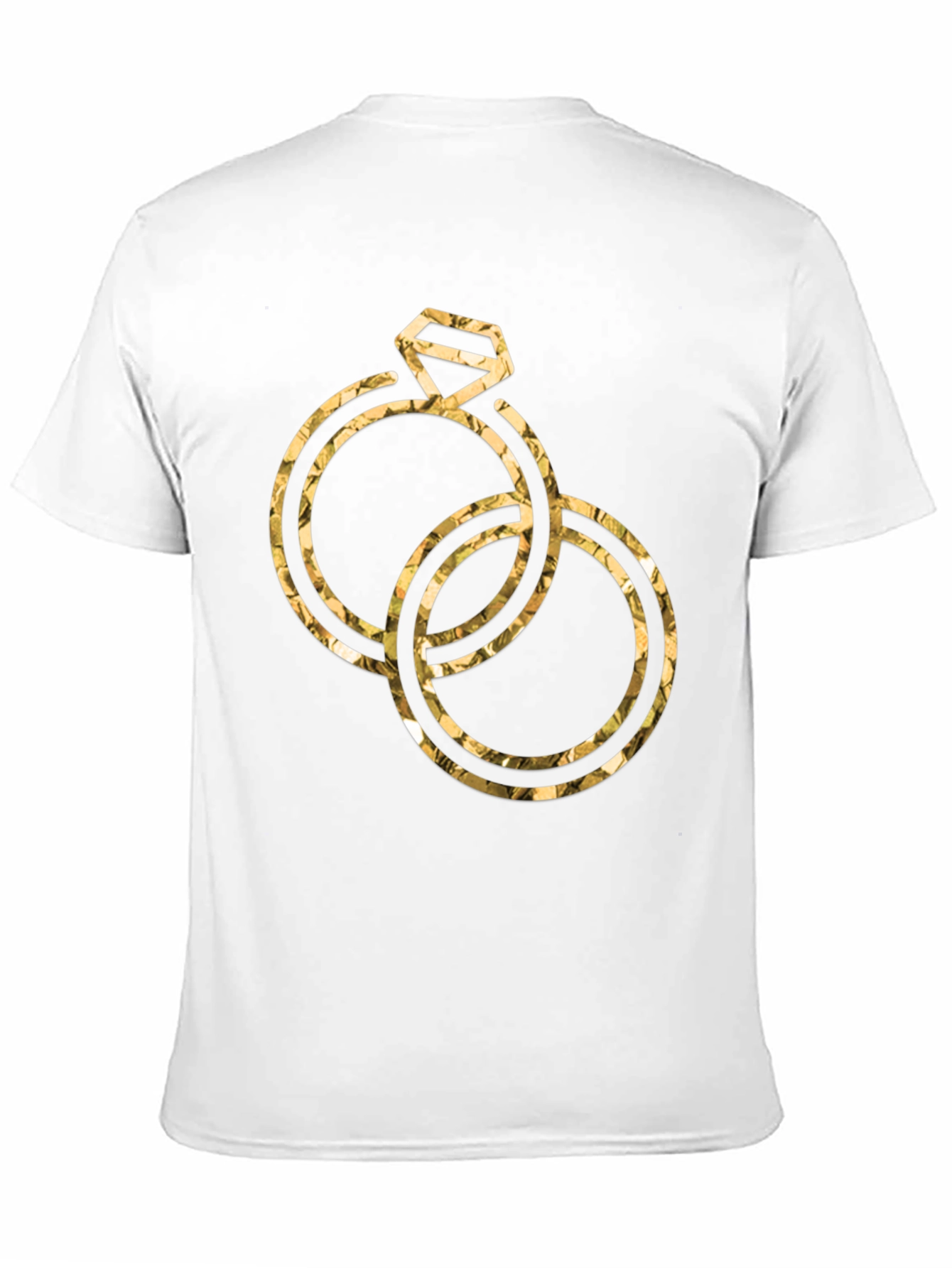 Golden Wedding Rings Graphic Tee - Stylish Black T-Shirt