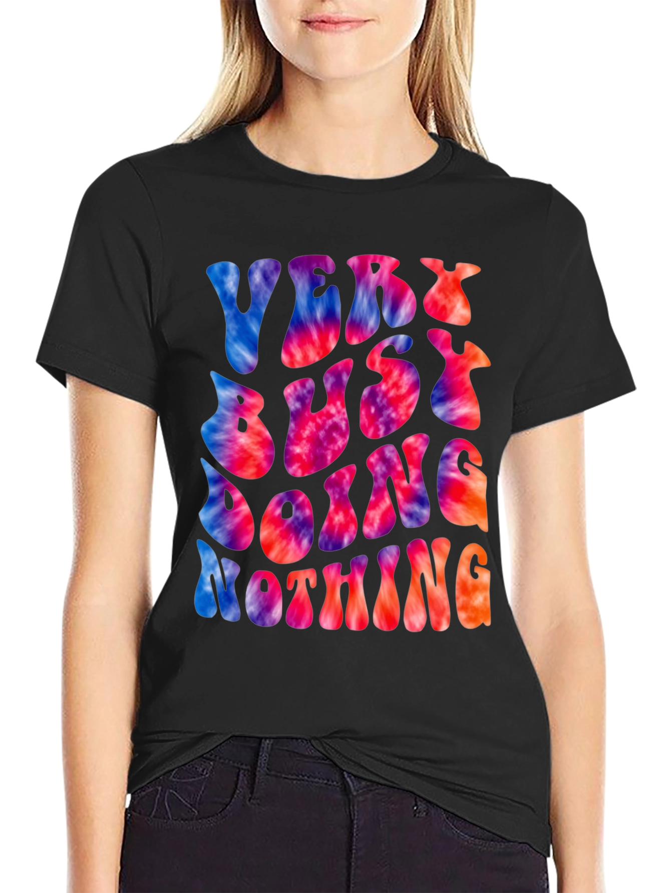 Very Busy Doing Nothing Tie Dye Graphic Tee
