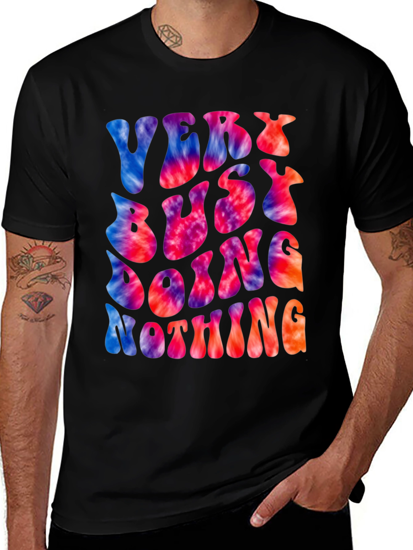 Very Busy Doing Nothing Tie Dye Graphic Tee