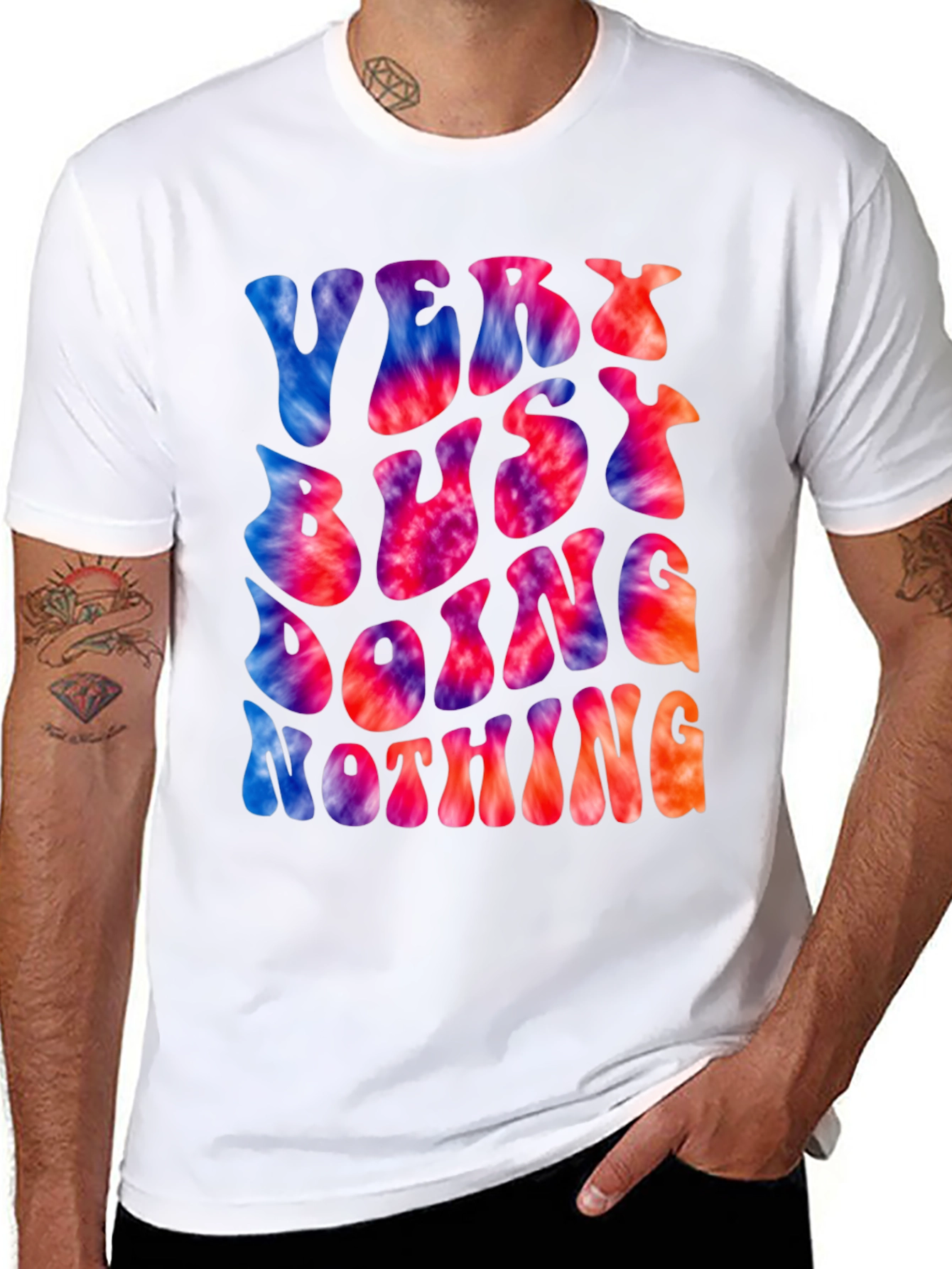 Very Busy Doing Nothing Tie Dye Graphic Tee