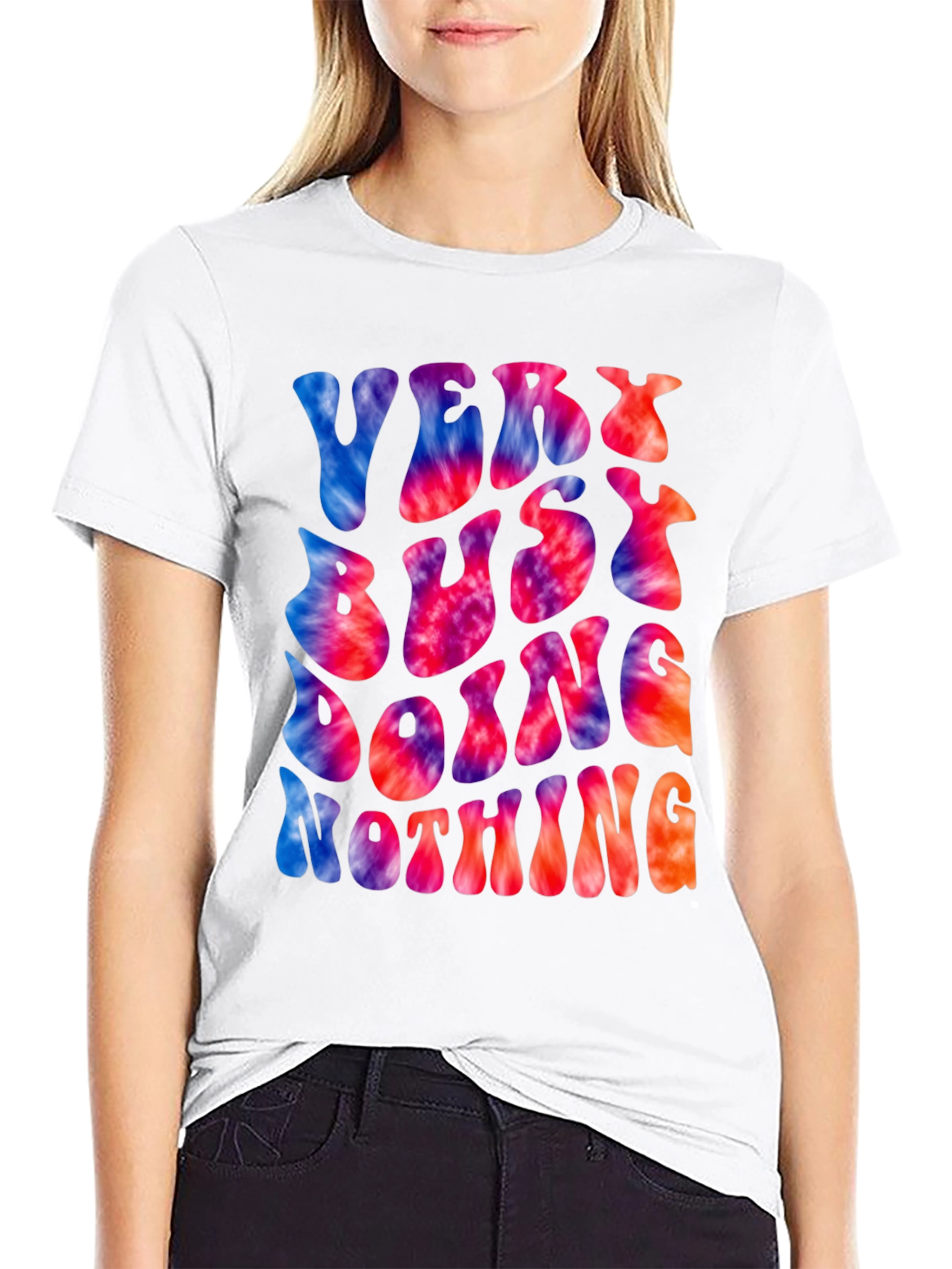 Very Busy Doing Nothing Tie Dye Graphic Tee