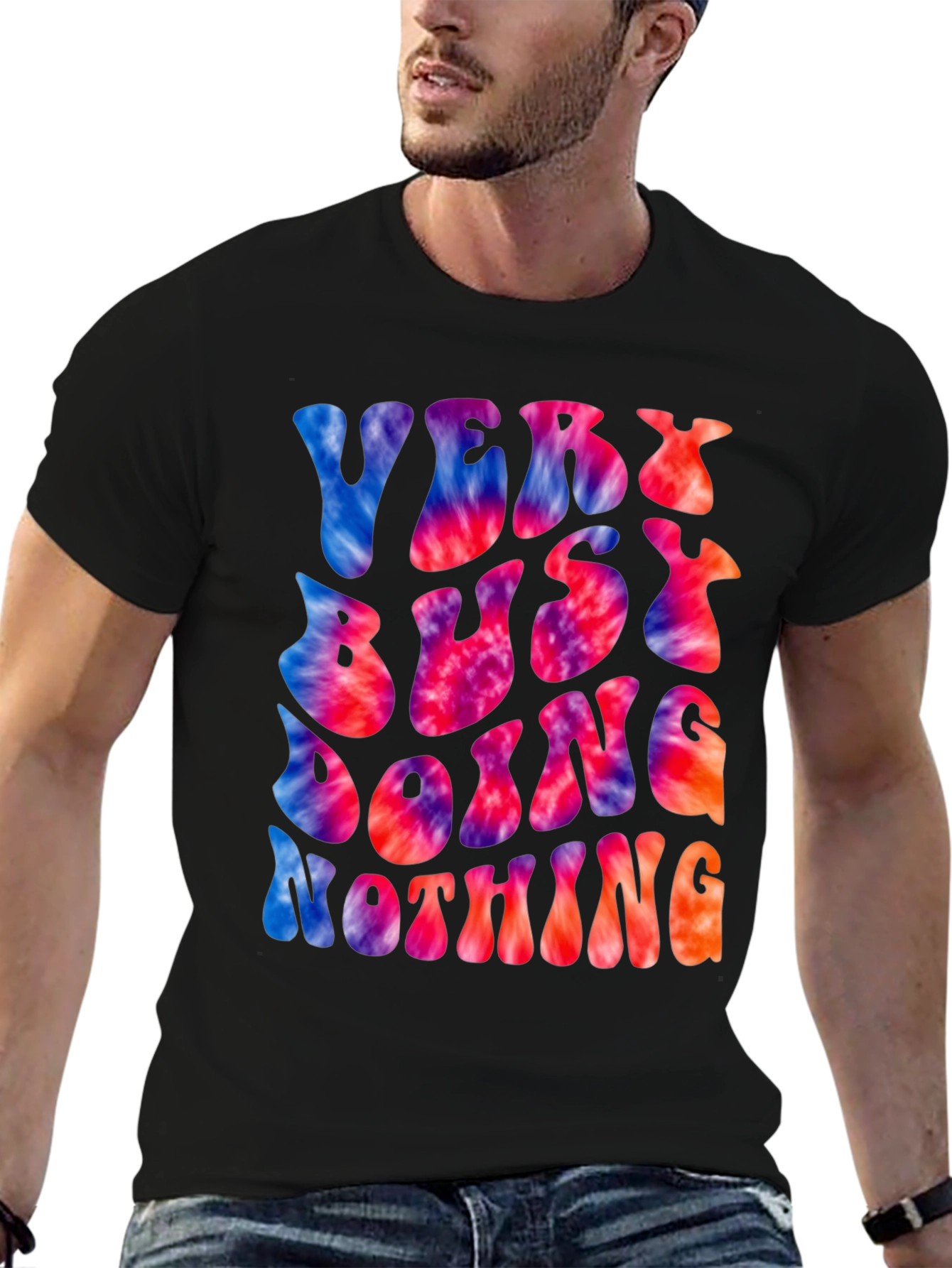 Very Busy Doing Nothing Tie Dye Graphic Tee
