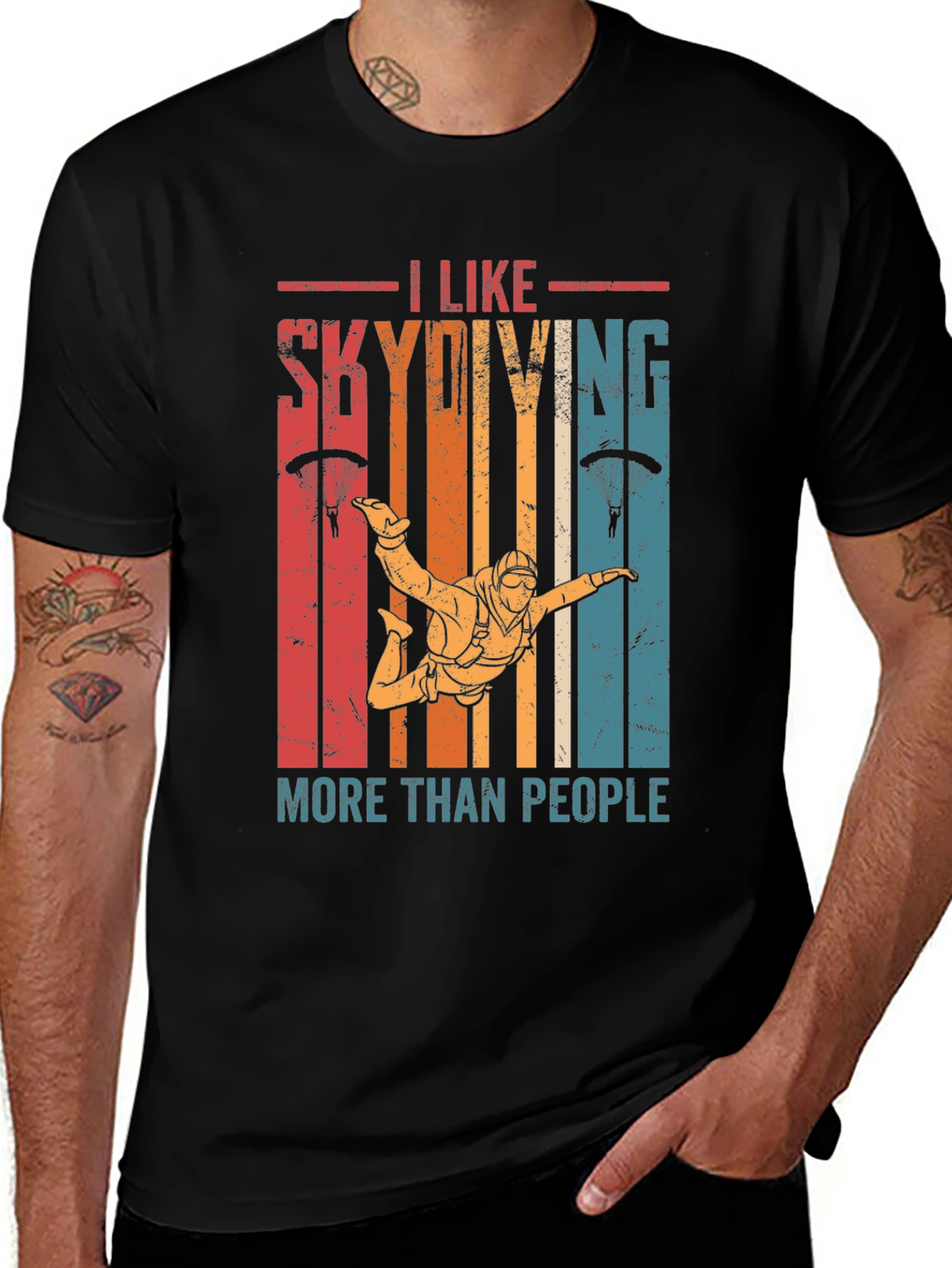 I Like Skydiving More Than People T-Shirt