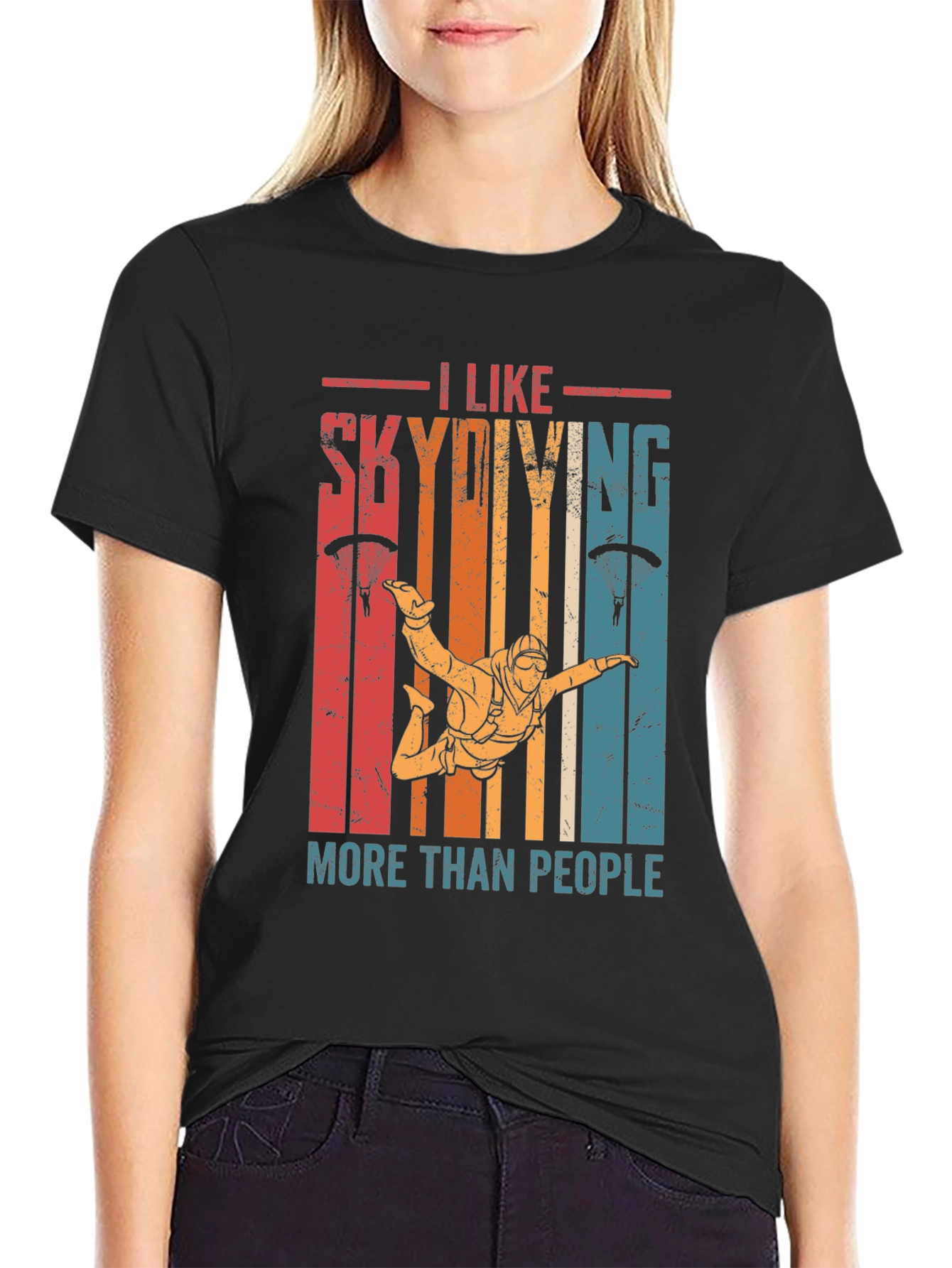 I Like Skydiving More Than People T-Shirt
