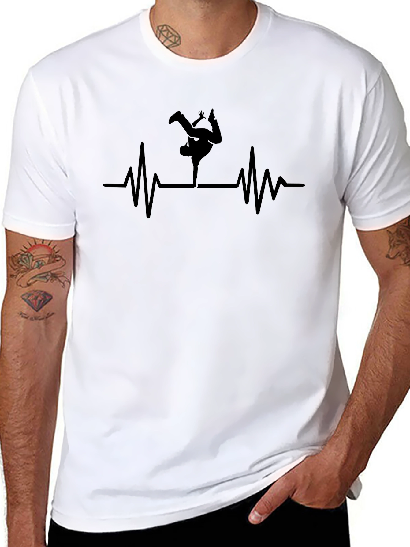 Breakdance Heartbeat T-Shirt - Black