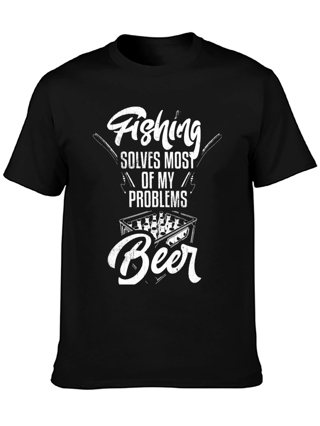 Fishing Solves Most Problems T-Shirt - Beer Lover