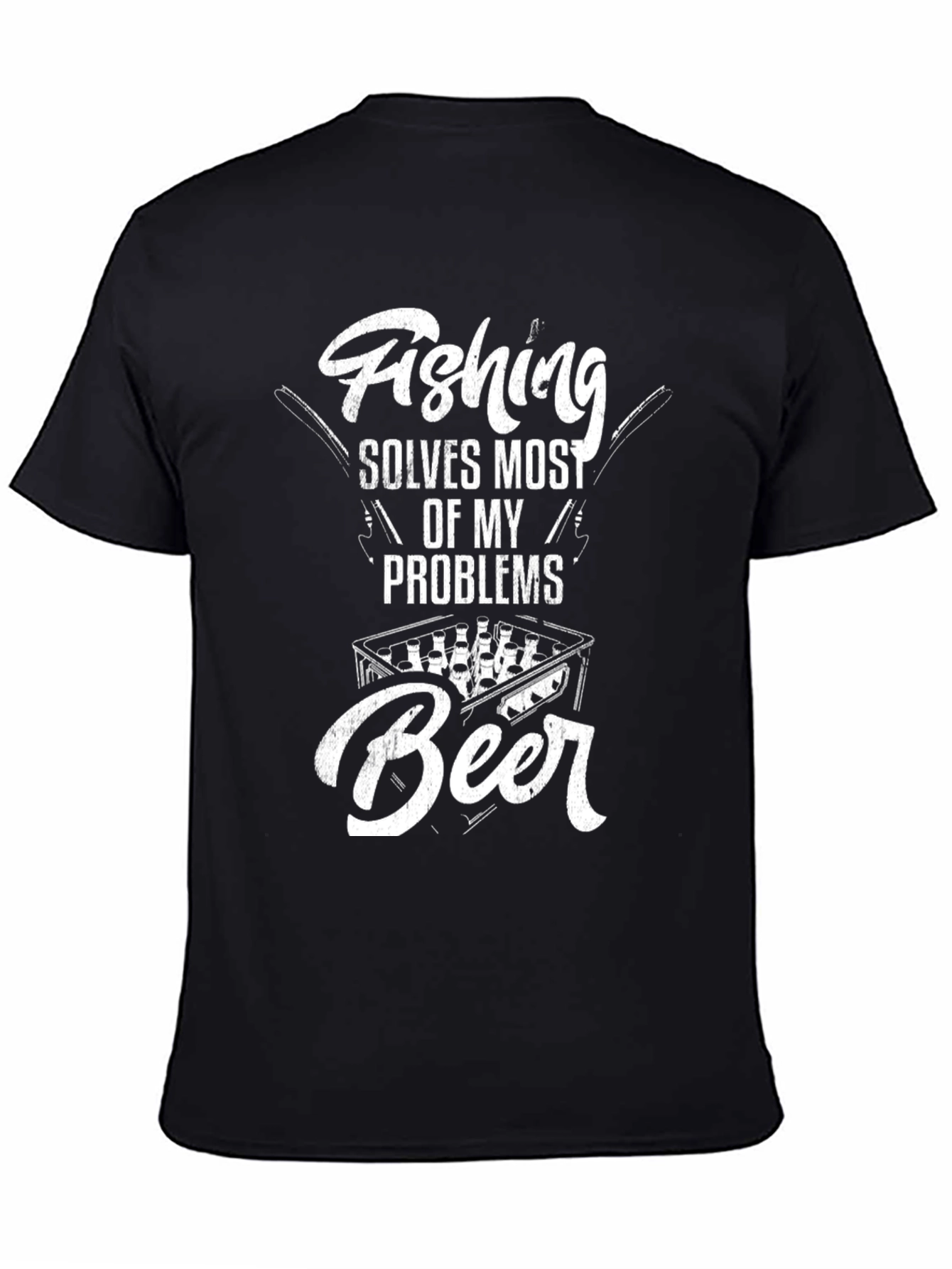 Fishing Solves Most Problems T-Shirt - Beer Lover