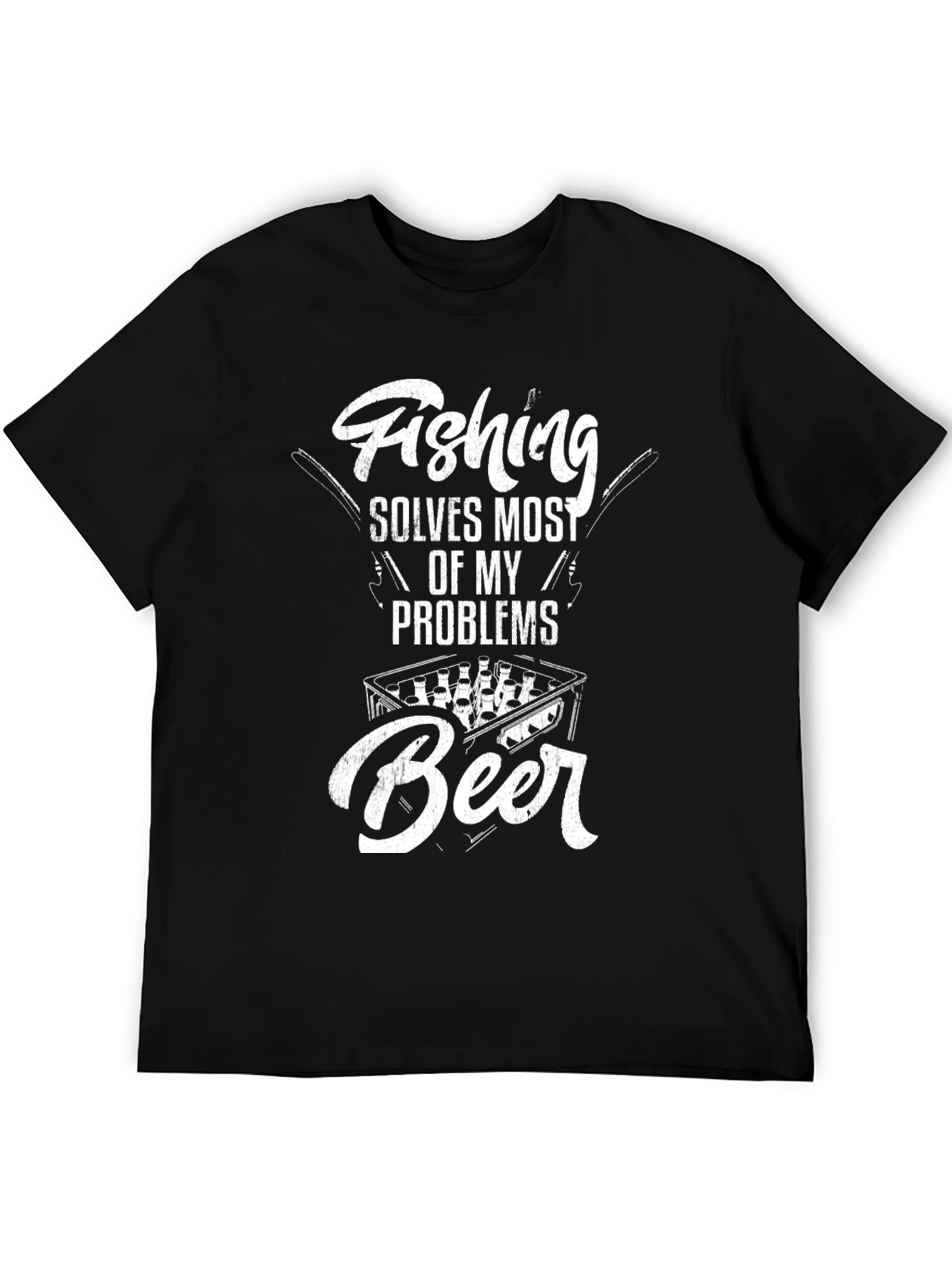 Fishing Solves Most Problems T-Shirt - Beer Lover