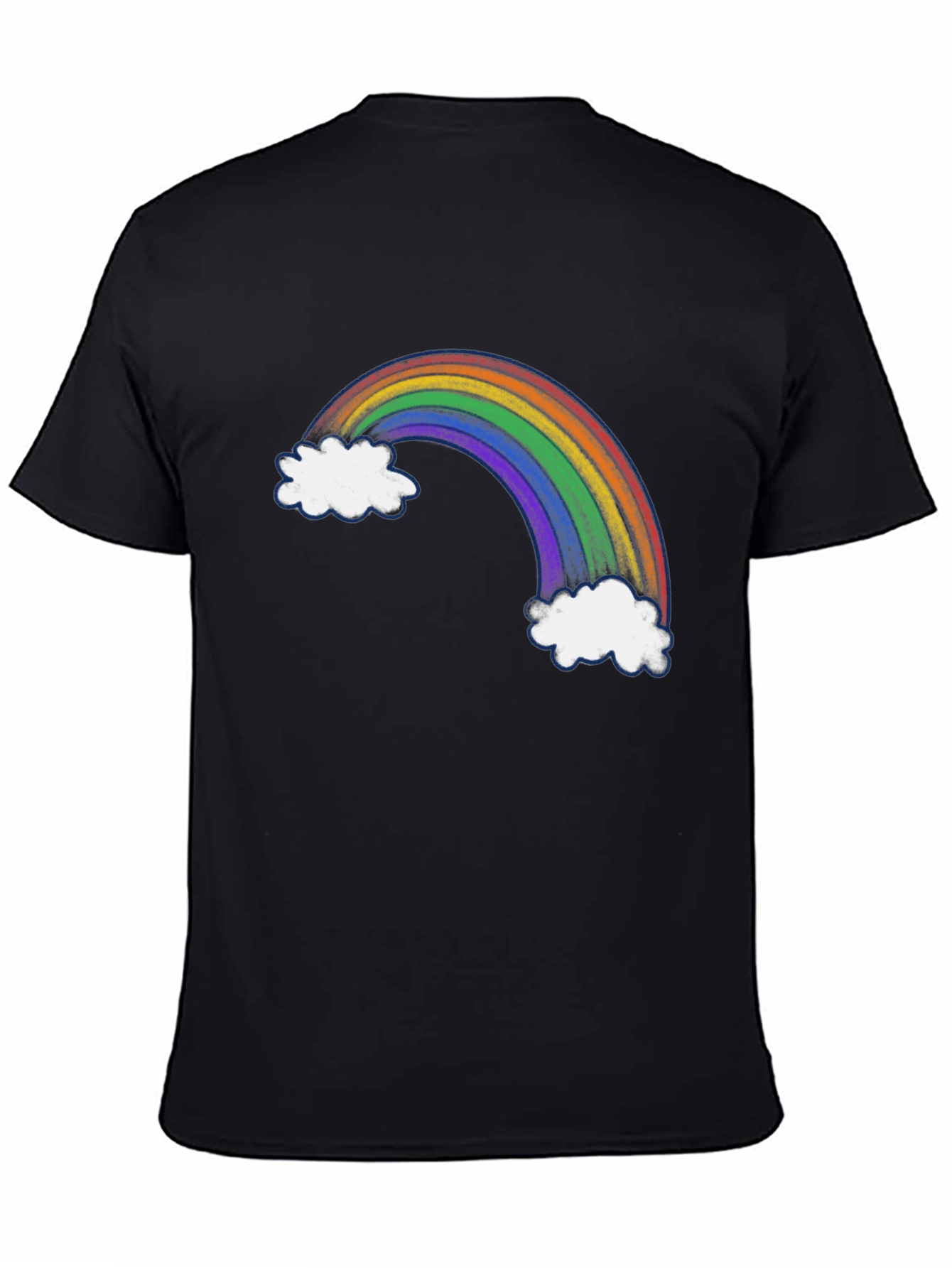 Rainbow Cloud Graphic Black Tee