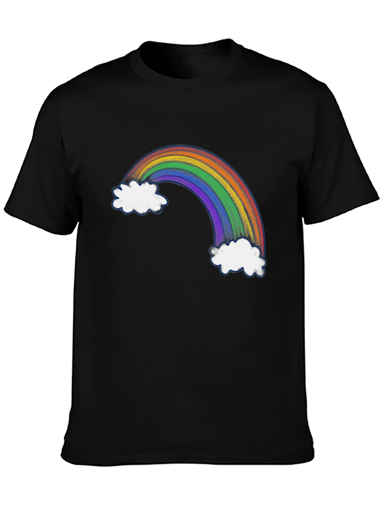 Rainbow Cloud Graphic Black Tee