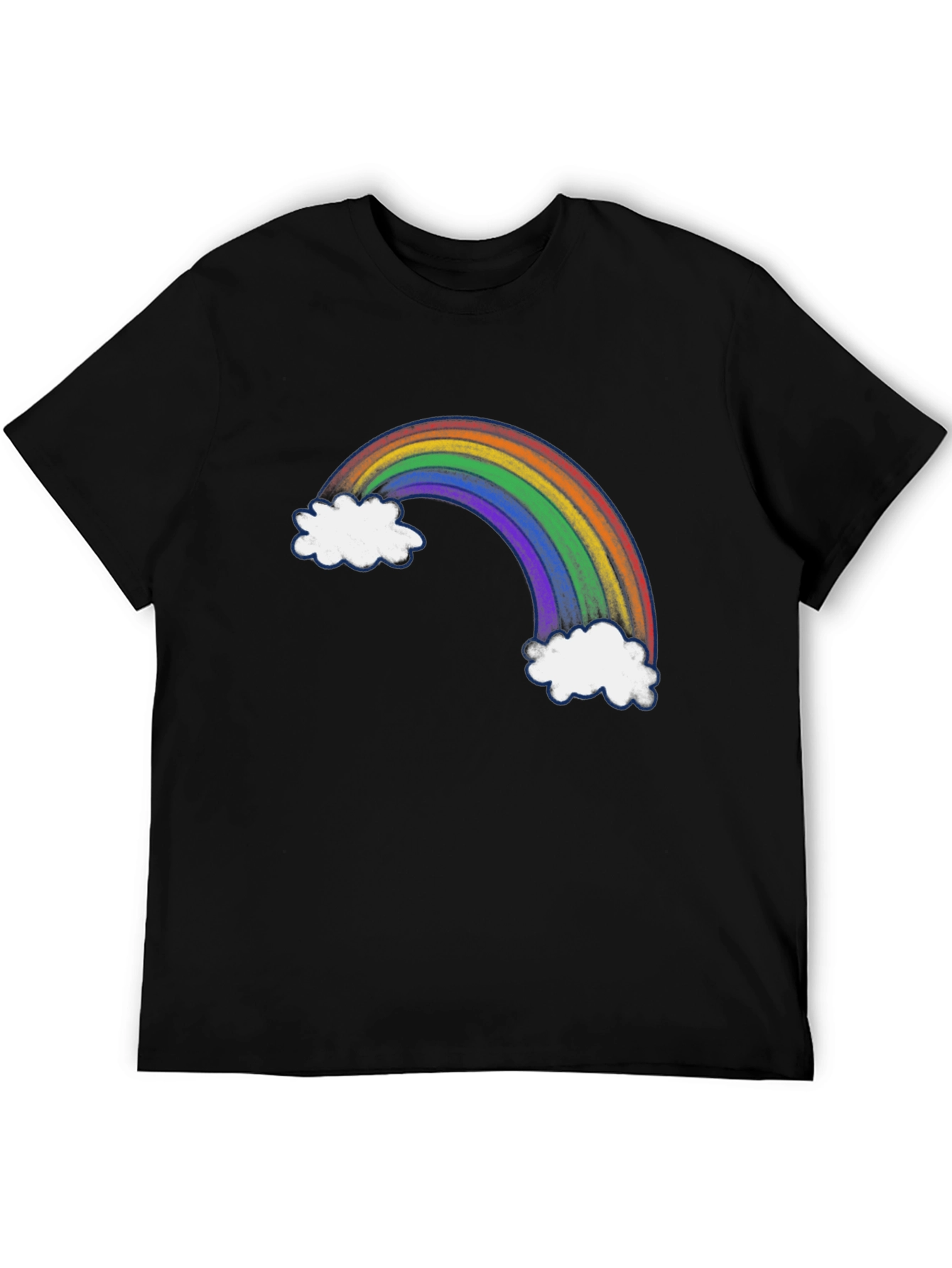 Rainbow Cloud Graphic Black Tee
