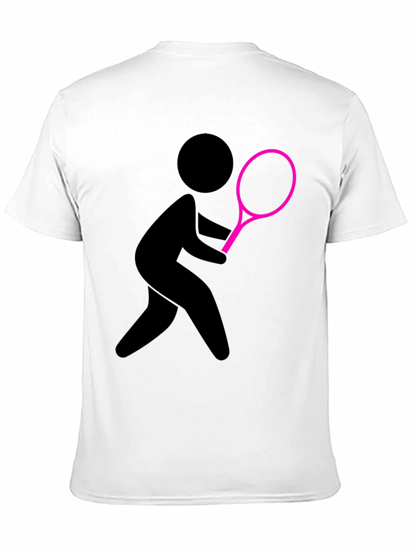Tennis Player Graphic Tee - Black Cotton