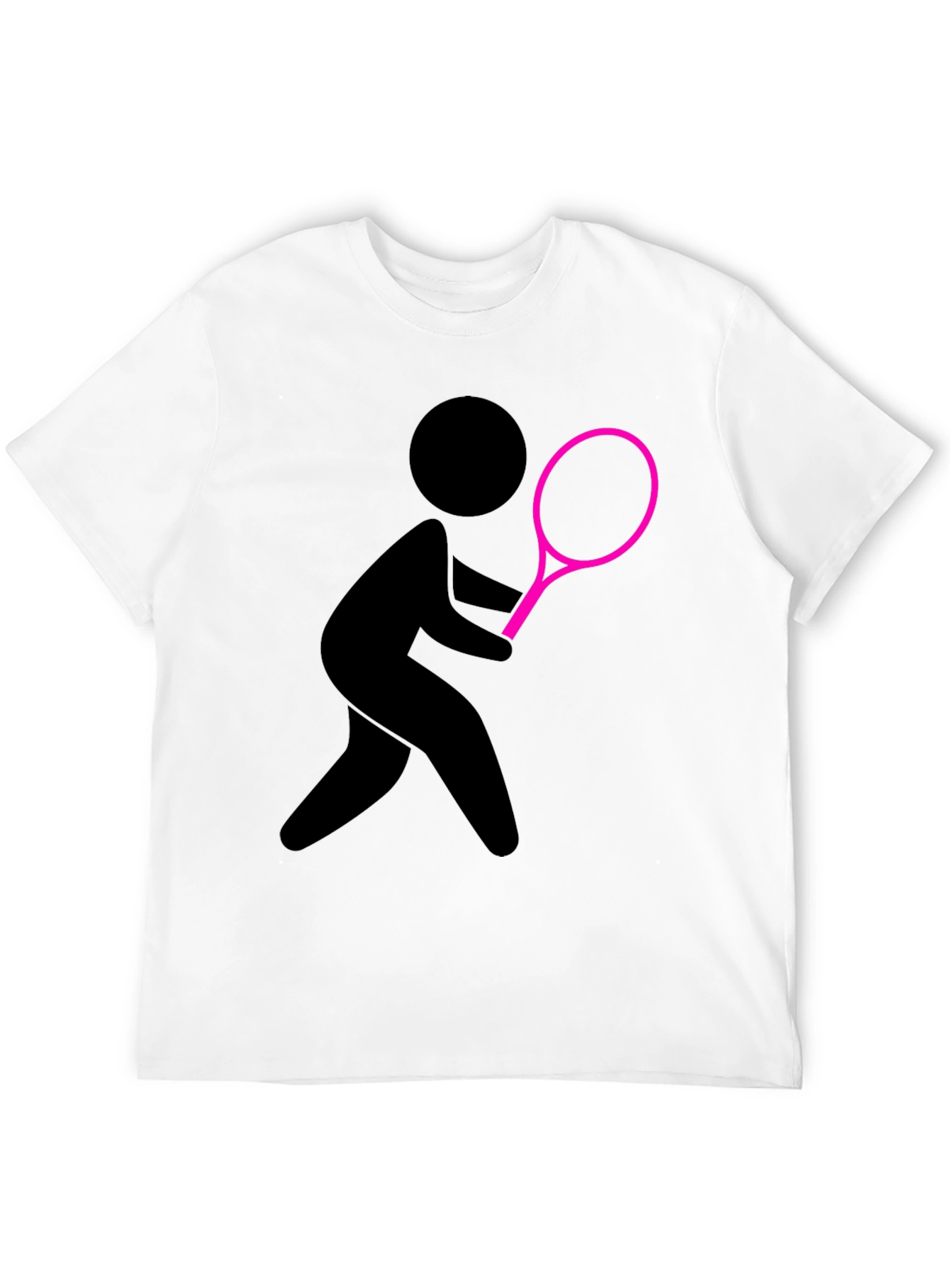 Tennis Player Graphic Tee - Black Cotton