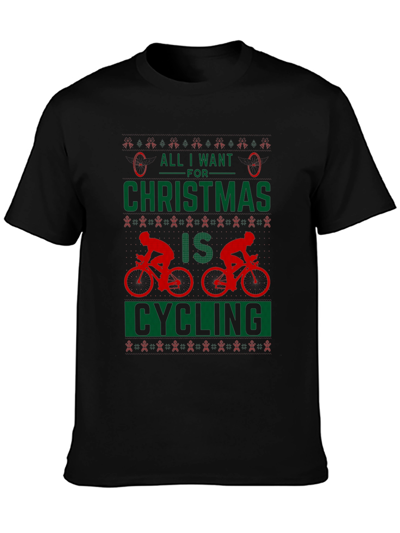 Cycling Christmas T-Shirt - All I Want is Cycling