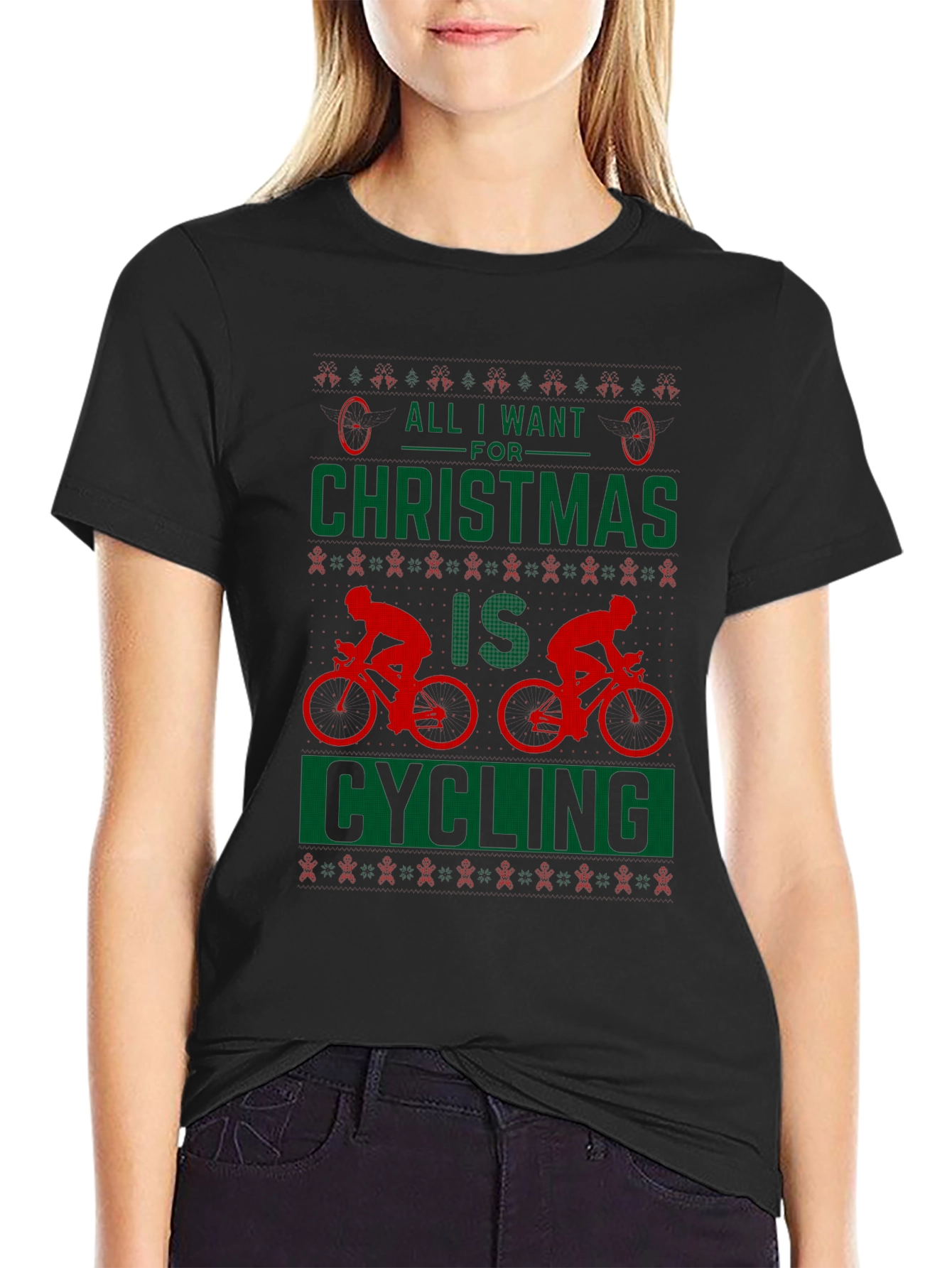 Cycling Christmas T-Shirt - All I Want is Cycling