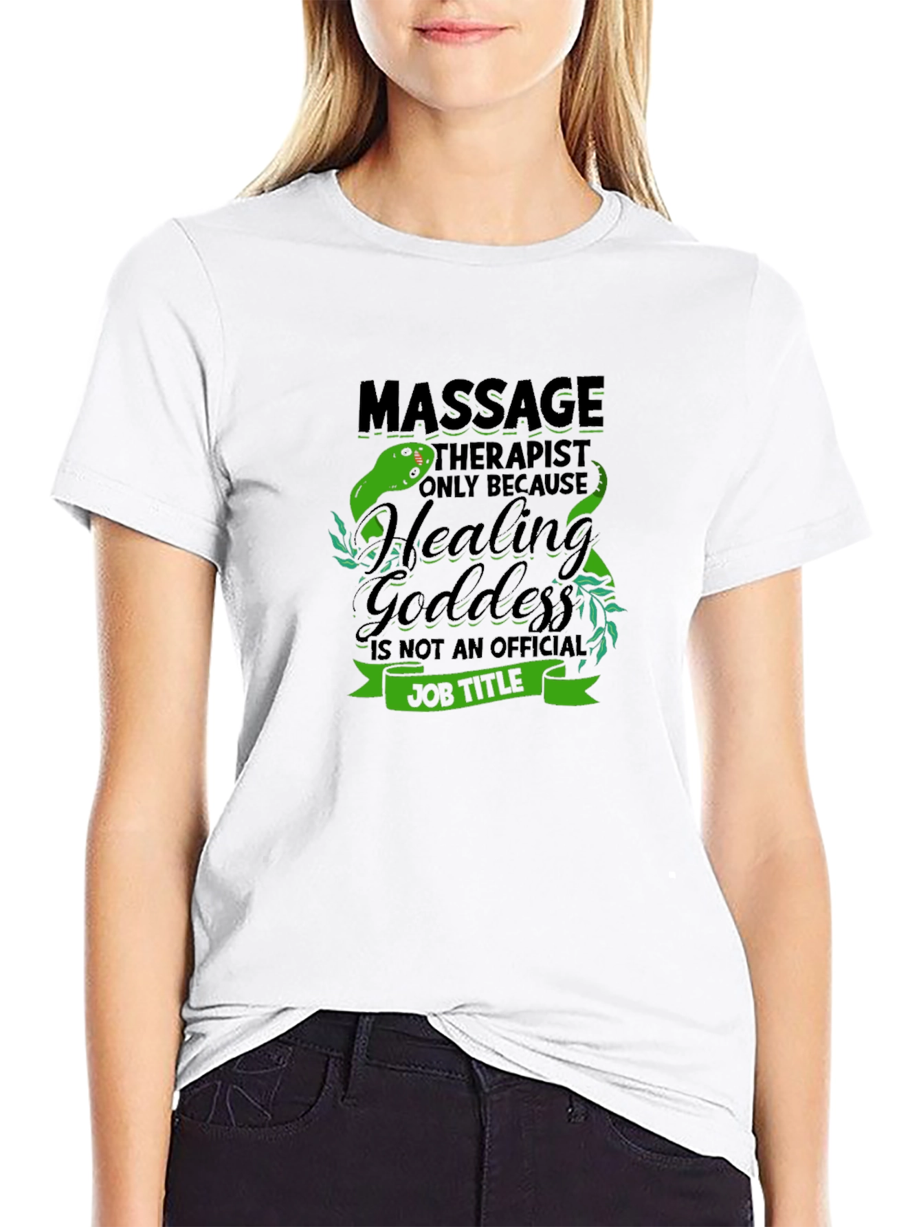 Massage Therapist Healing Goddess Black T-Shirt