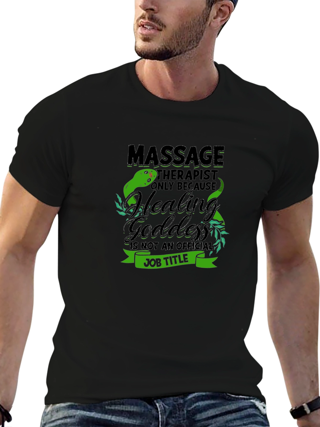 Massage Therapist Healing Goddess Black T-Shirt