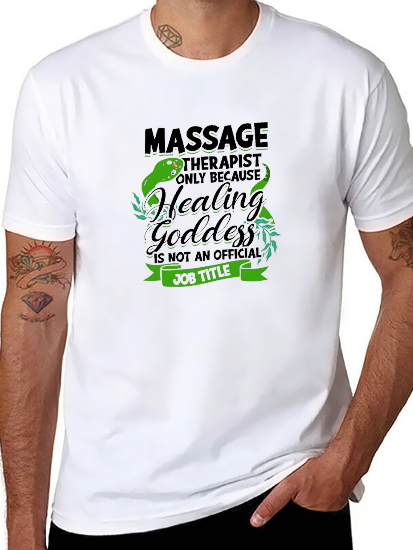 Massage Therapist Healing Goddess Black T-Shirt