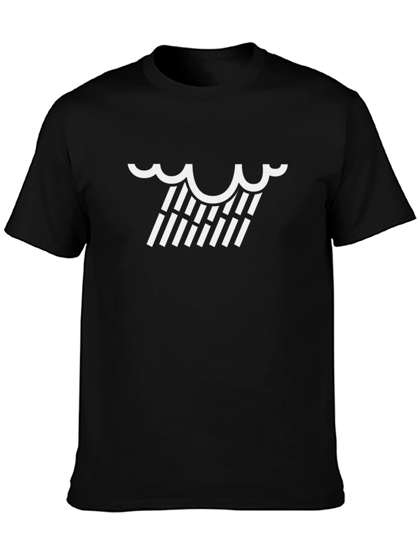 Rain Cloud Graphic Tee - Modern Black Cotton T-Shirt