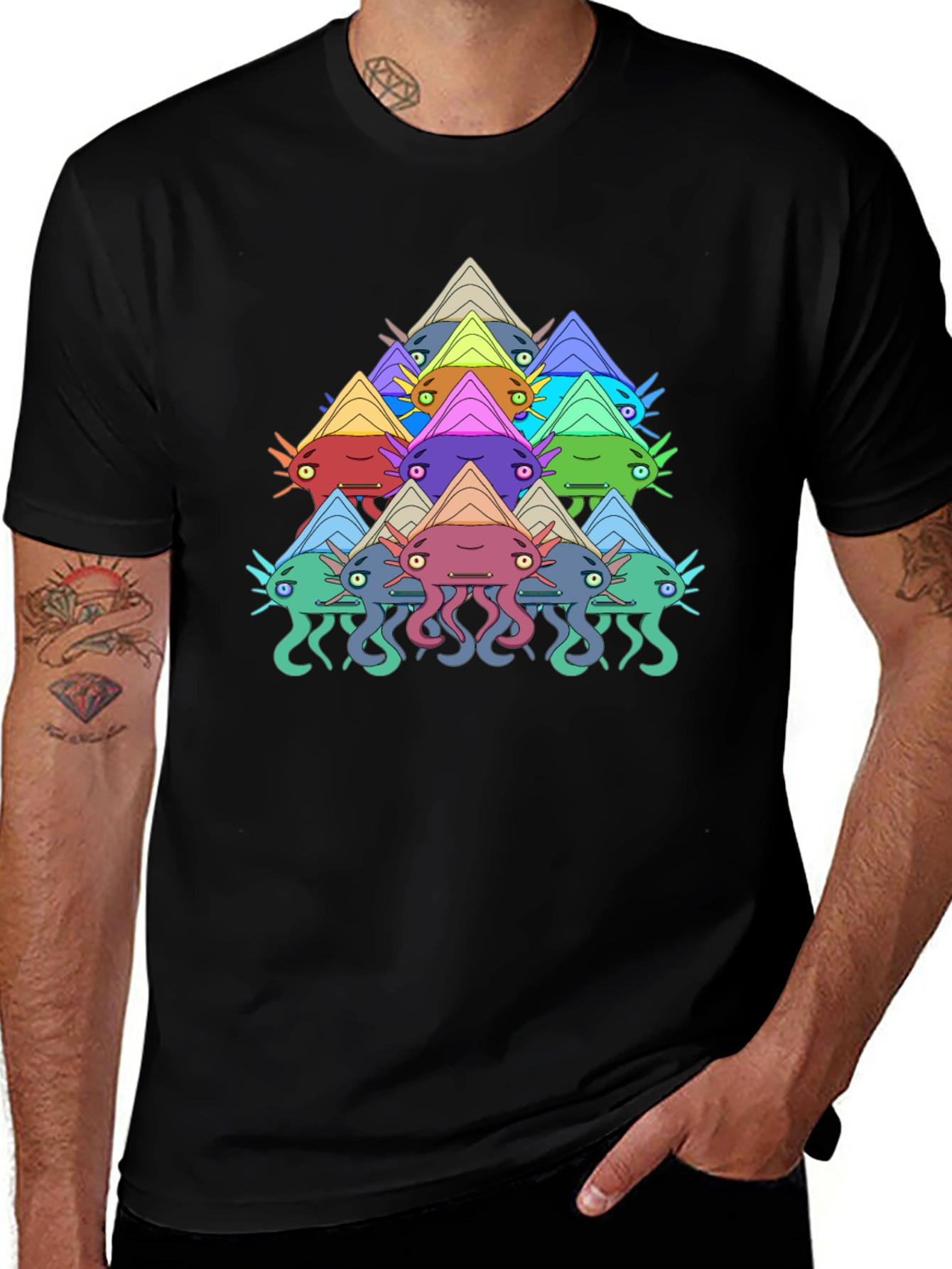 Funky Squid Graphic Tee - Mens Black T-Shirt