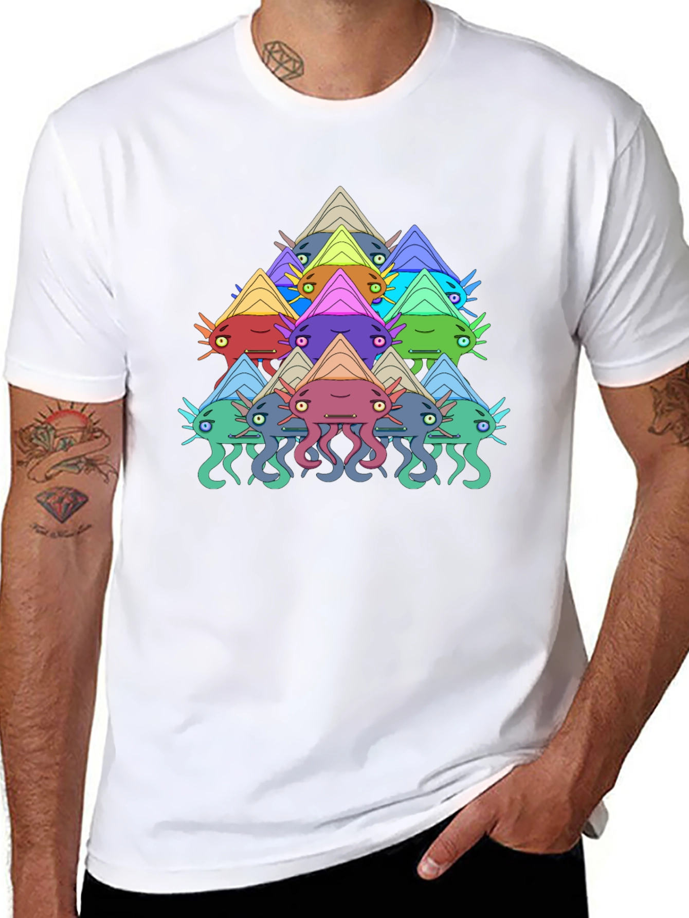 Funky Squid Graphic Tee - Mens Black T-Shirt