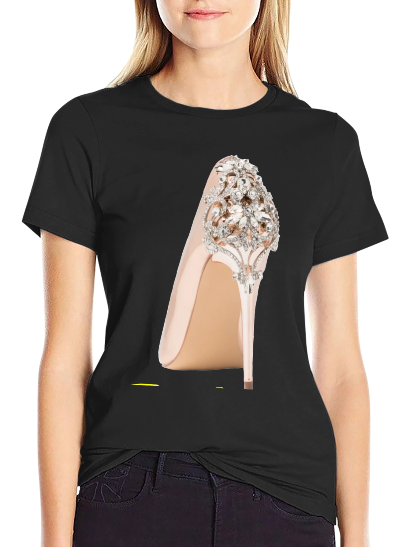 Rhinestone High Heel Graphic Tee