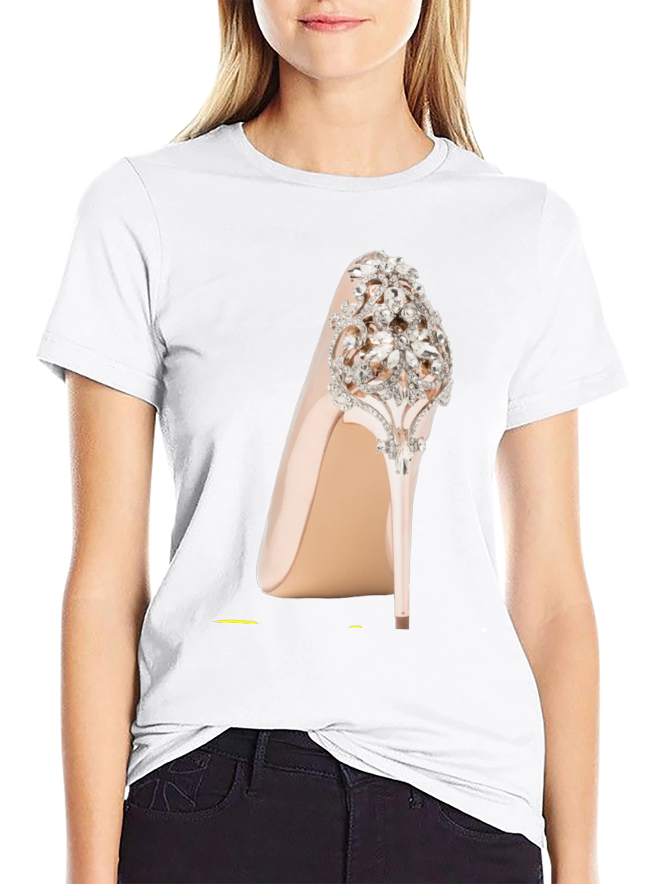 Rhinestone High Heel Graphic Tee