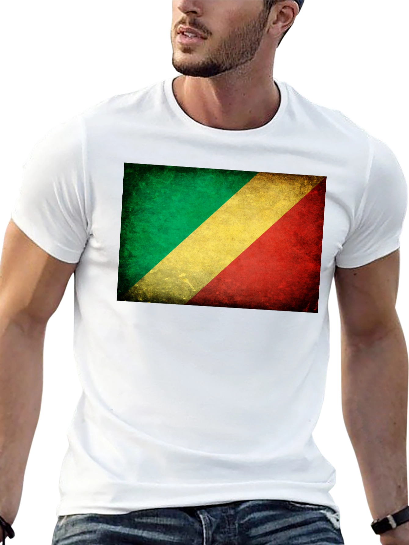 Republic of Congo Flag Distressed T-Shirt