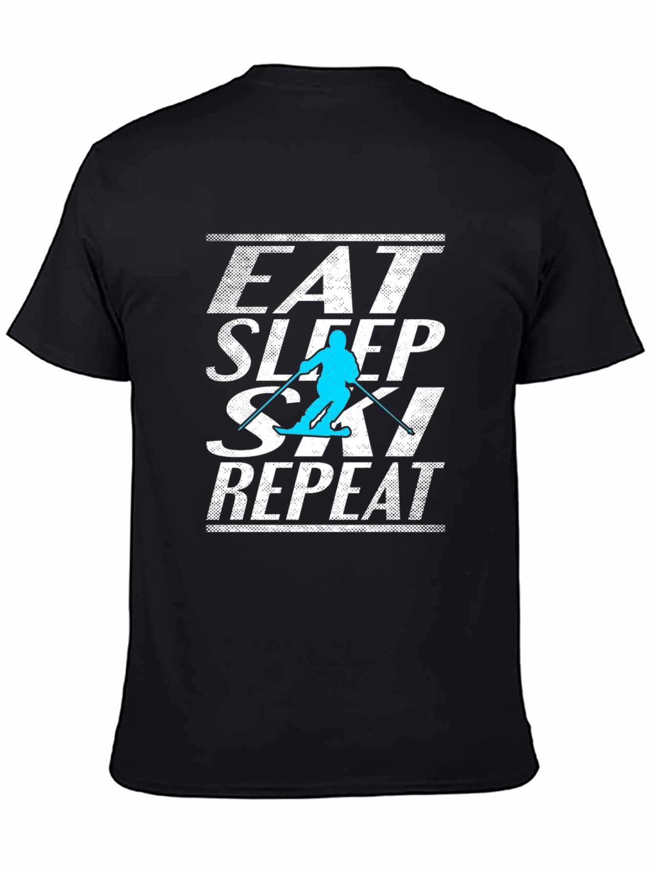 Eat Sleep Ski Repeat Graphic Tee - Black T-Shirt