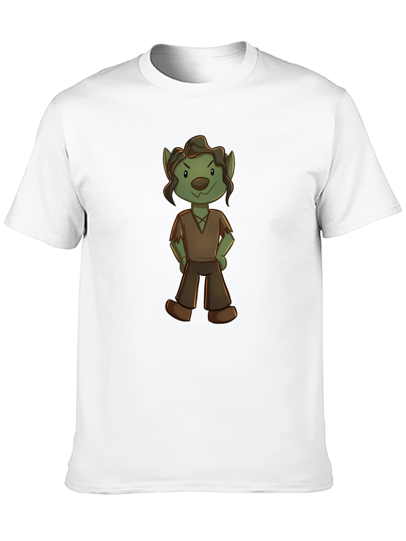 Cartoon Goblin Graphic Tee - Unisex Black T-Shirt