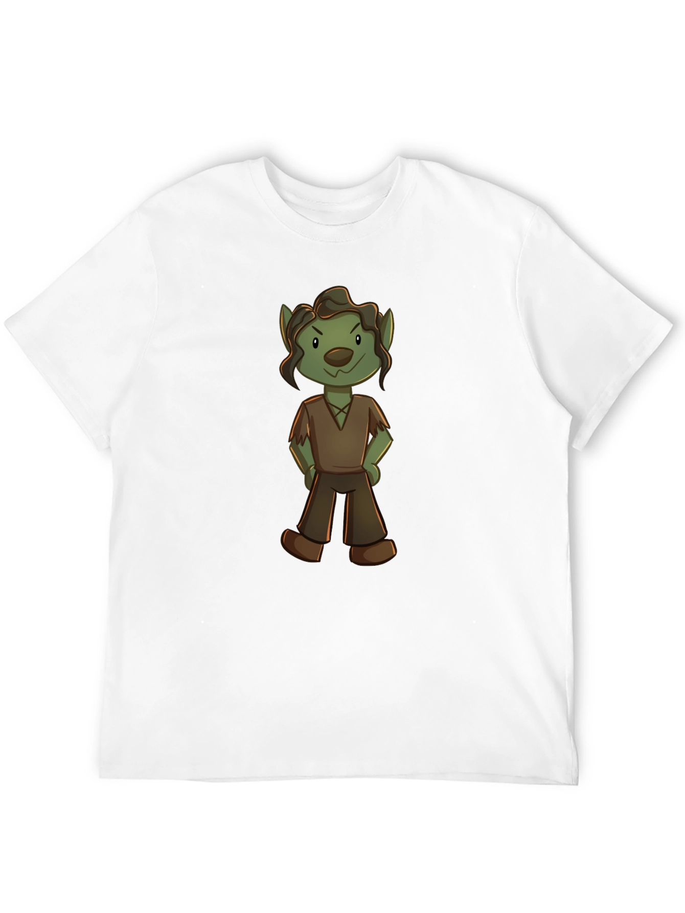 Cartoon Goblin Graphic Tee - Unisex Black T-Shirt