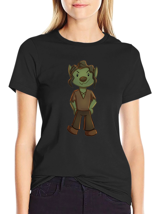 Cartoon Goblin Graphic Tee - Unisex Black T-Shirt