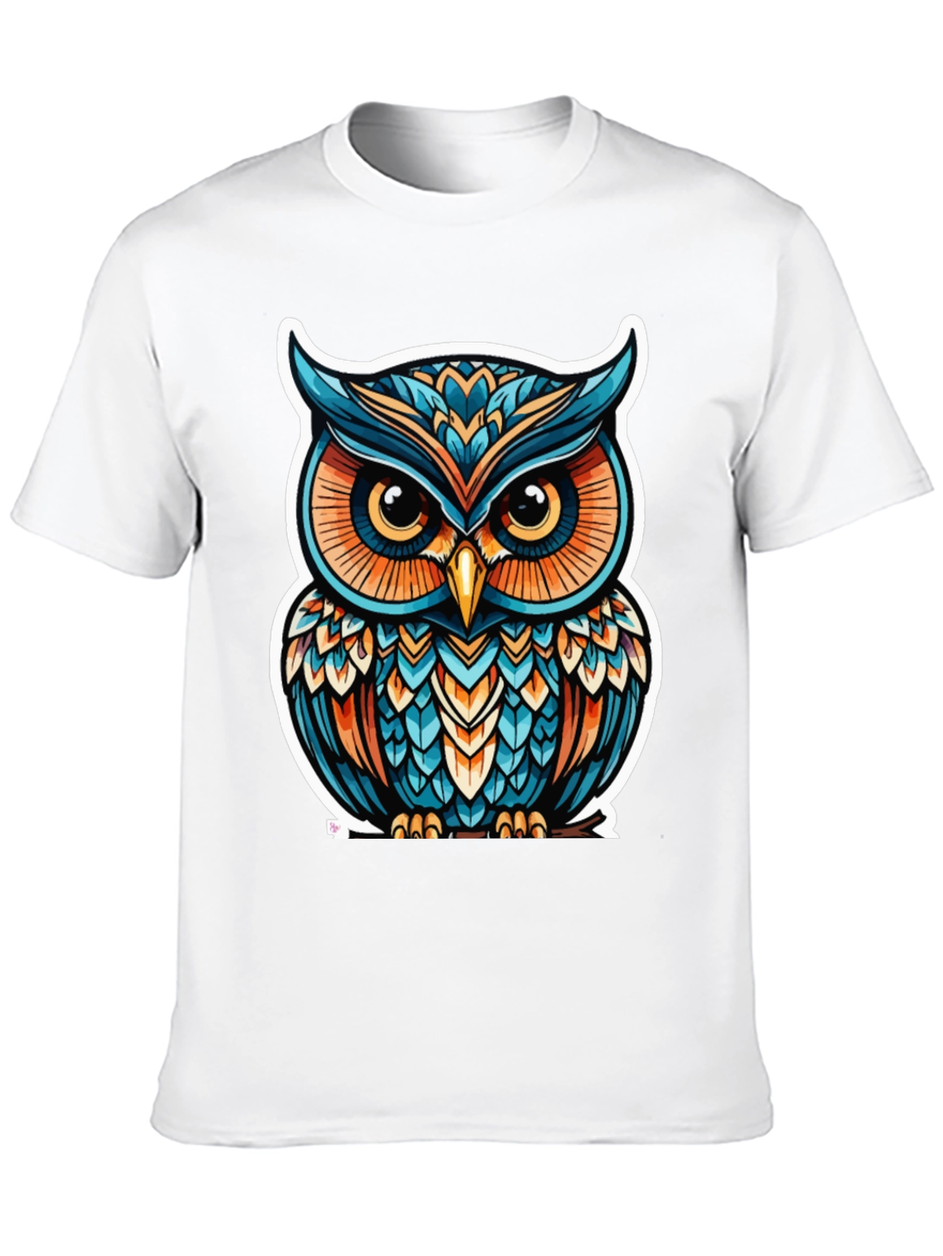 Owl Graphic Print Black T-Shirt