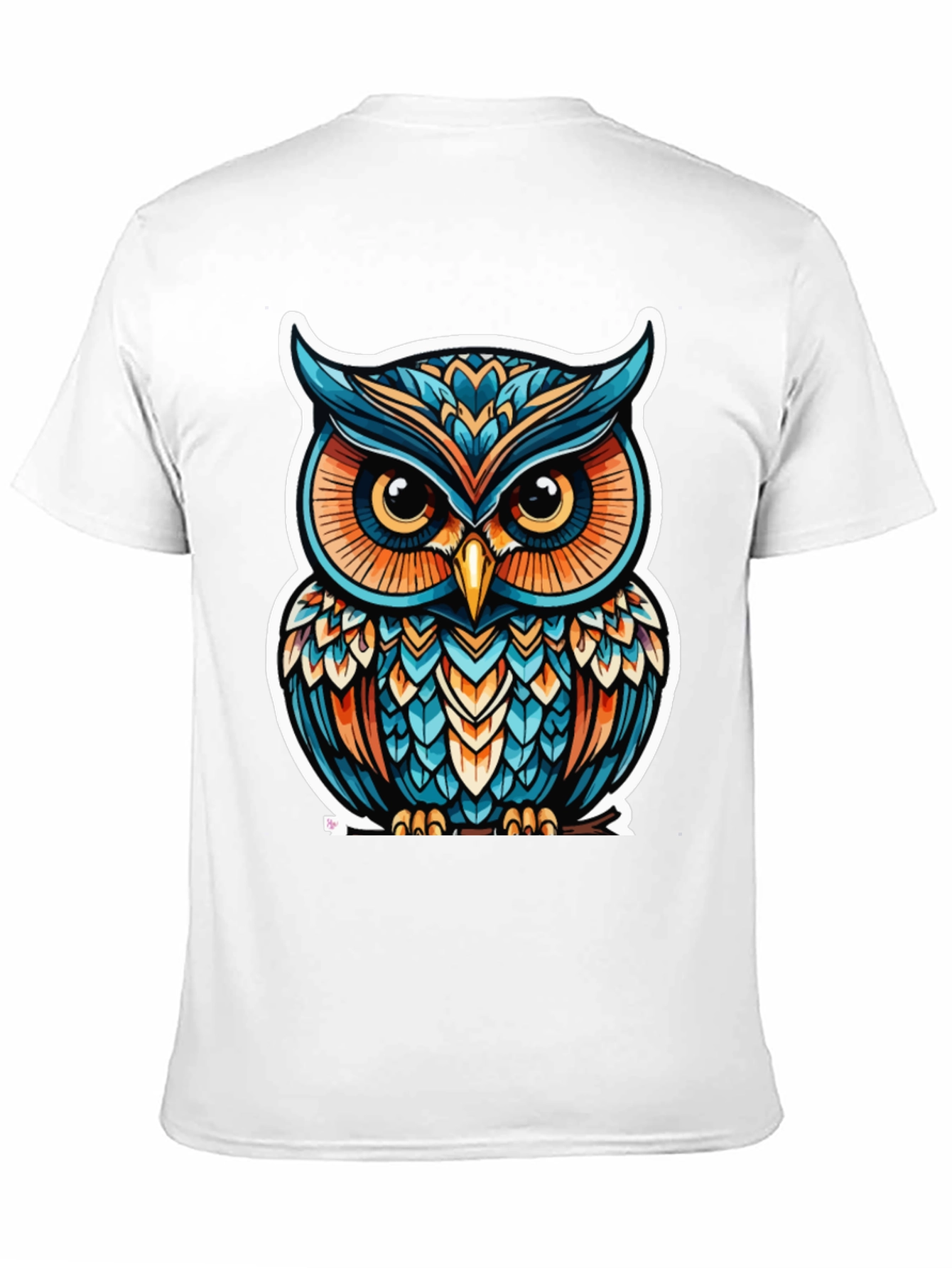 Owl Graphic Print Black T-Shirt
