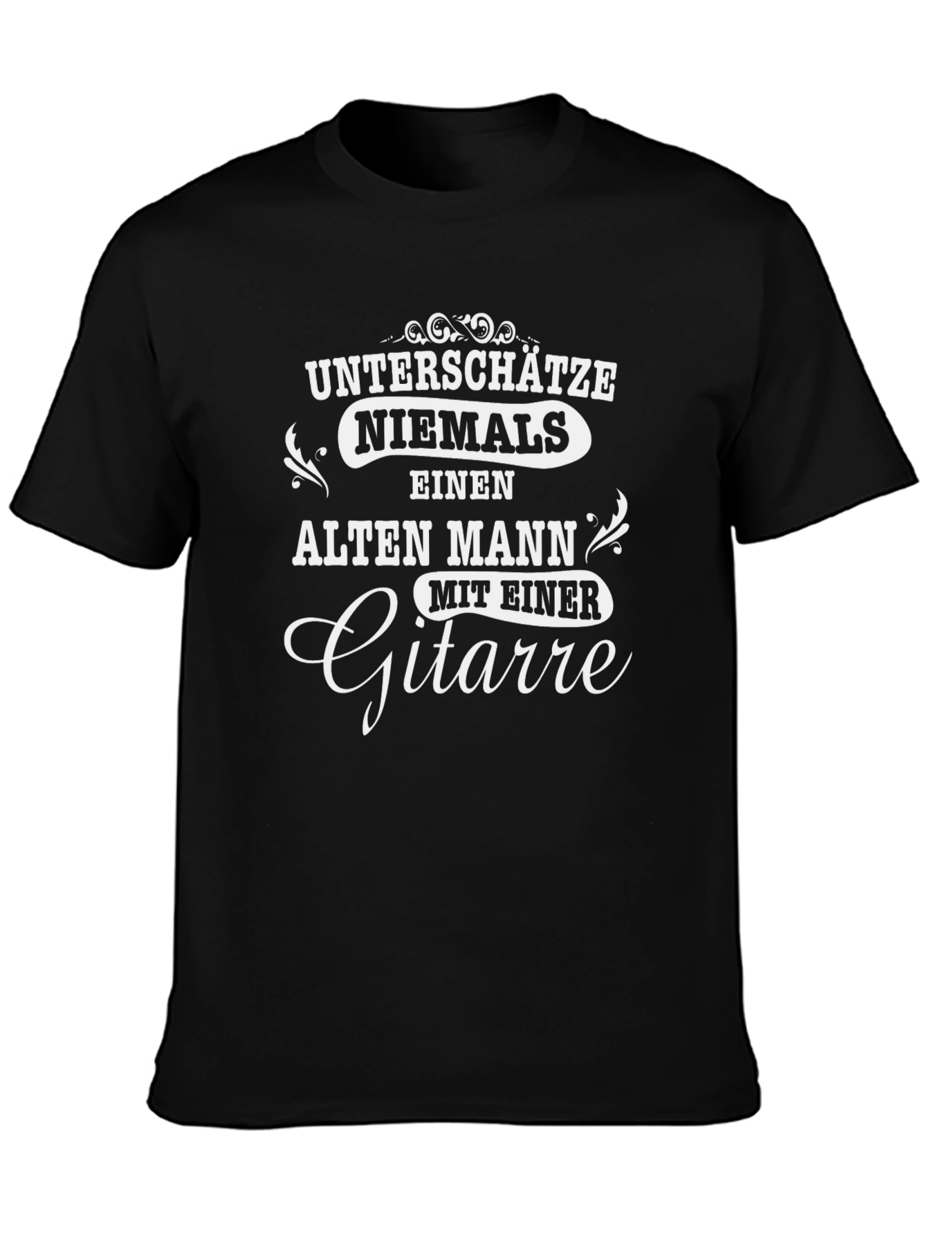 Unterschätze Niemals T-Shirt: Old Man Guitar Graphic Tee
