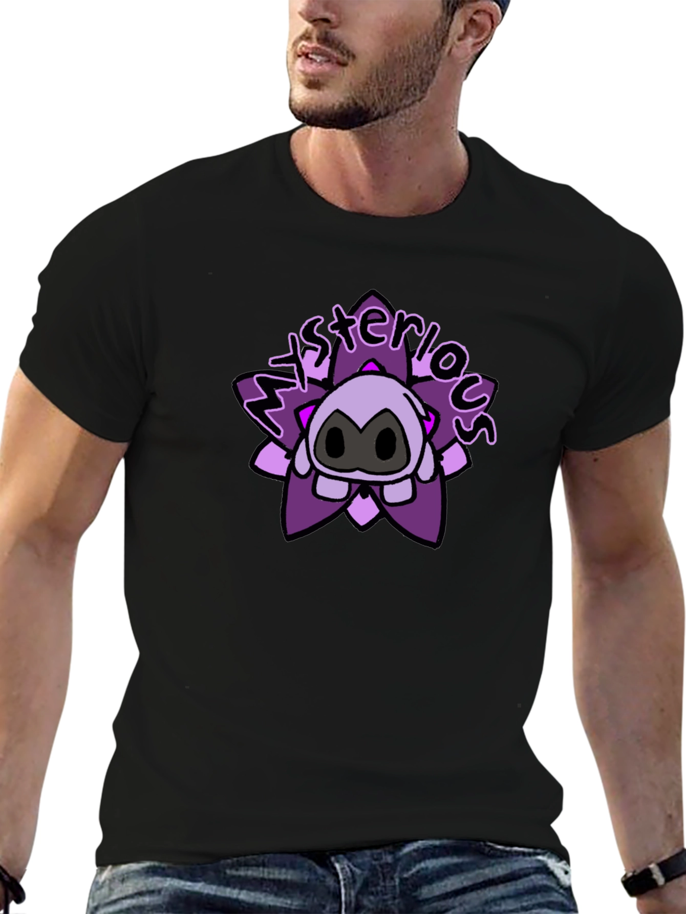 Mysterious Cartoon Character Graphic T-Shirt