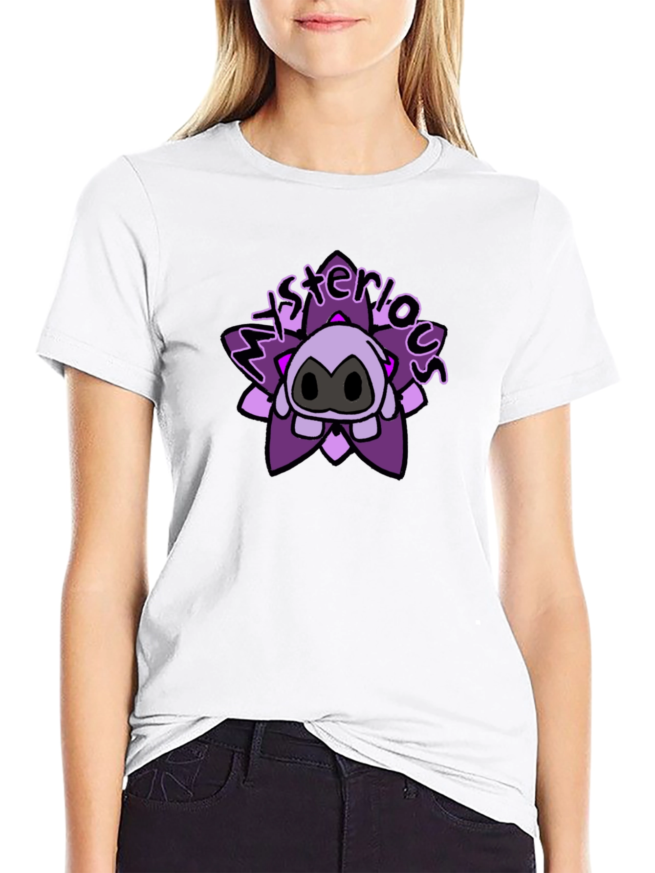 Mysterious Cartoon Character Graphic T-Shirt