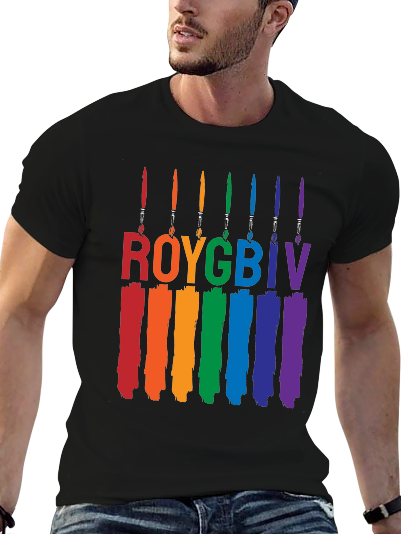 ROYGBIV Brushstroke Pride T-Shirt