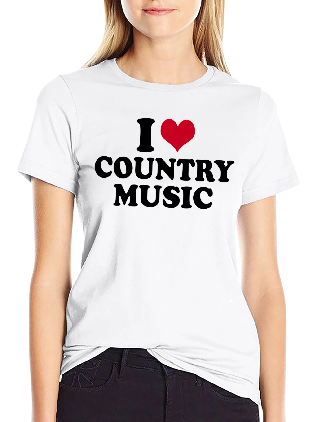 I Heart Country Music Black Tee