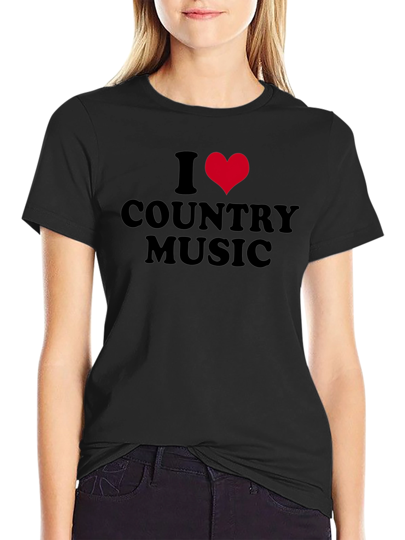 I Heart Country Music Black Tee