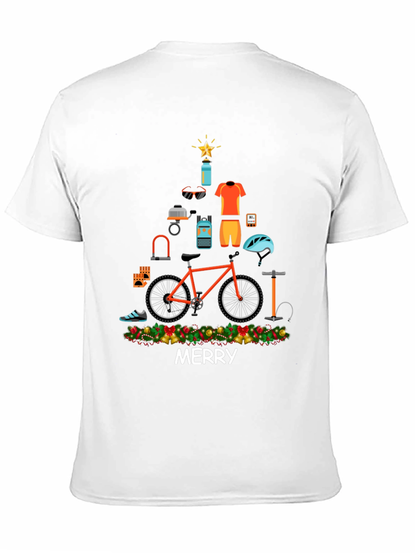 Merry Christmas Bike Tree Graphic Tee