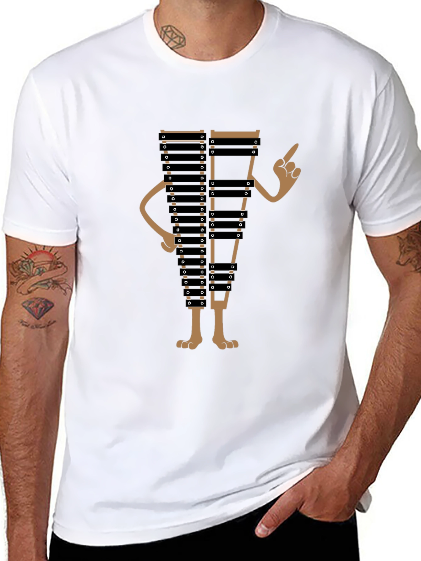 Quirky Xylophone Character Graphic Tee