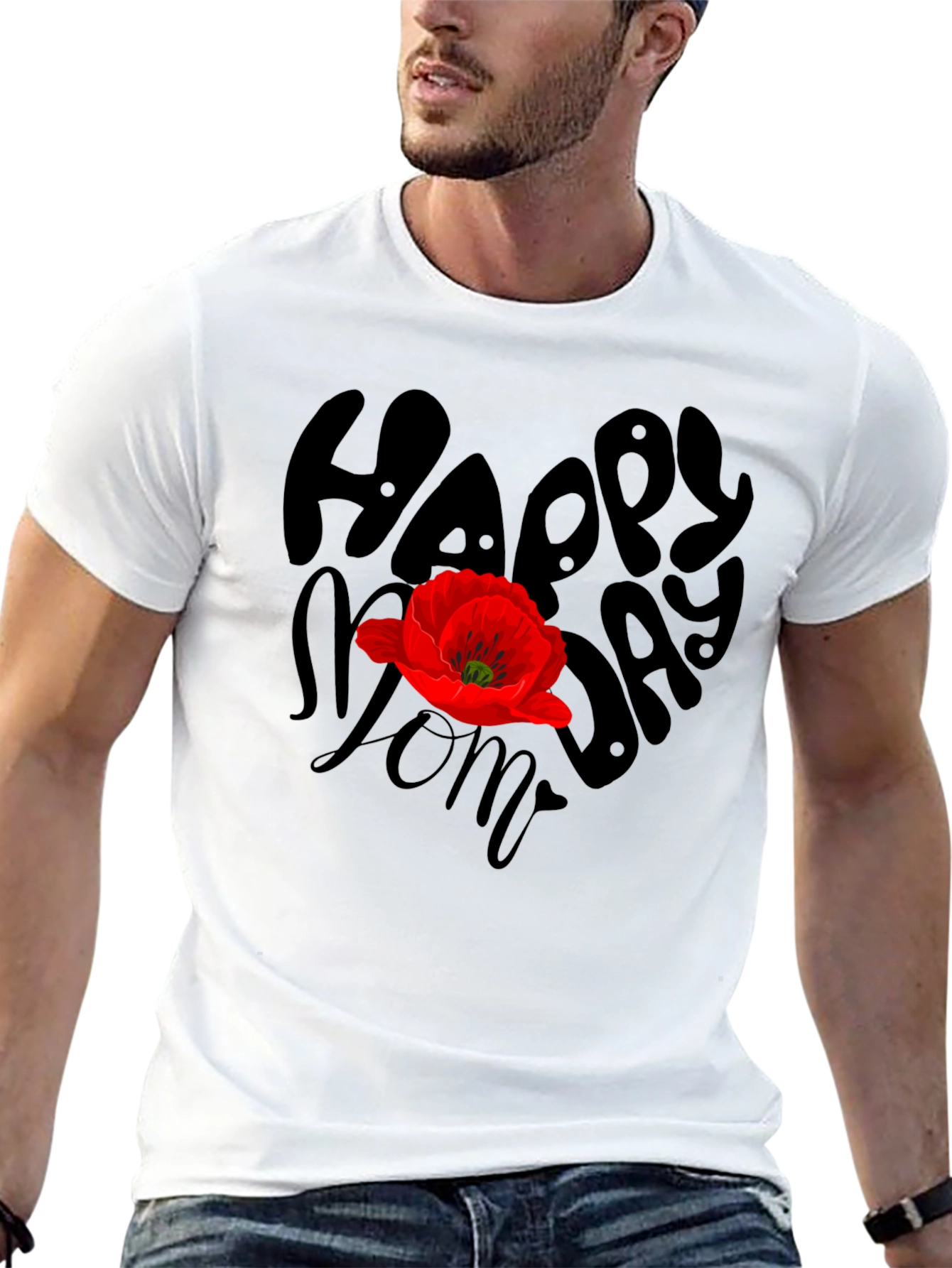 Happy Moms Day Graphic T-Shirt - Black