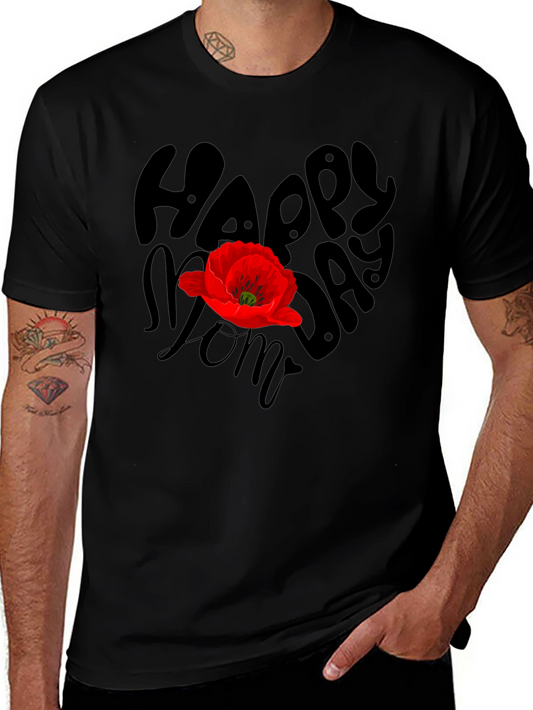 Happy Moms Day Graphic T-Shirt - Black