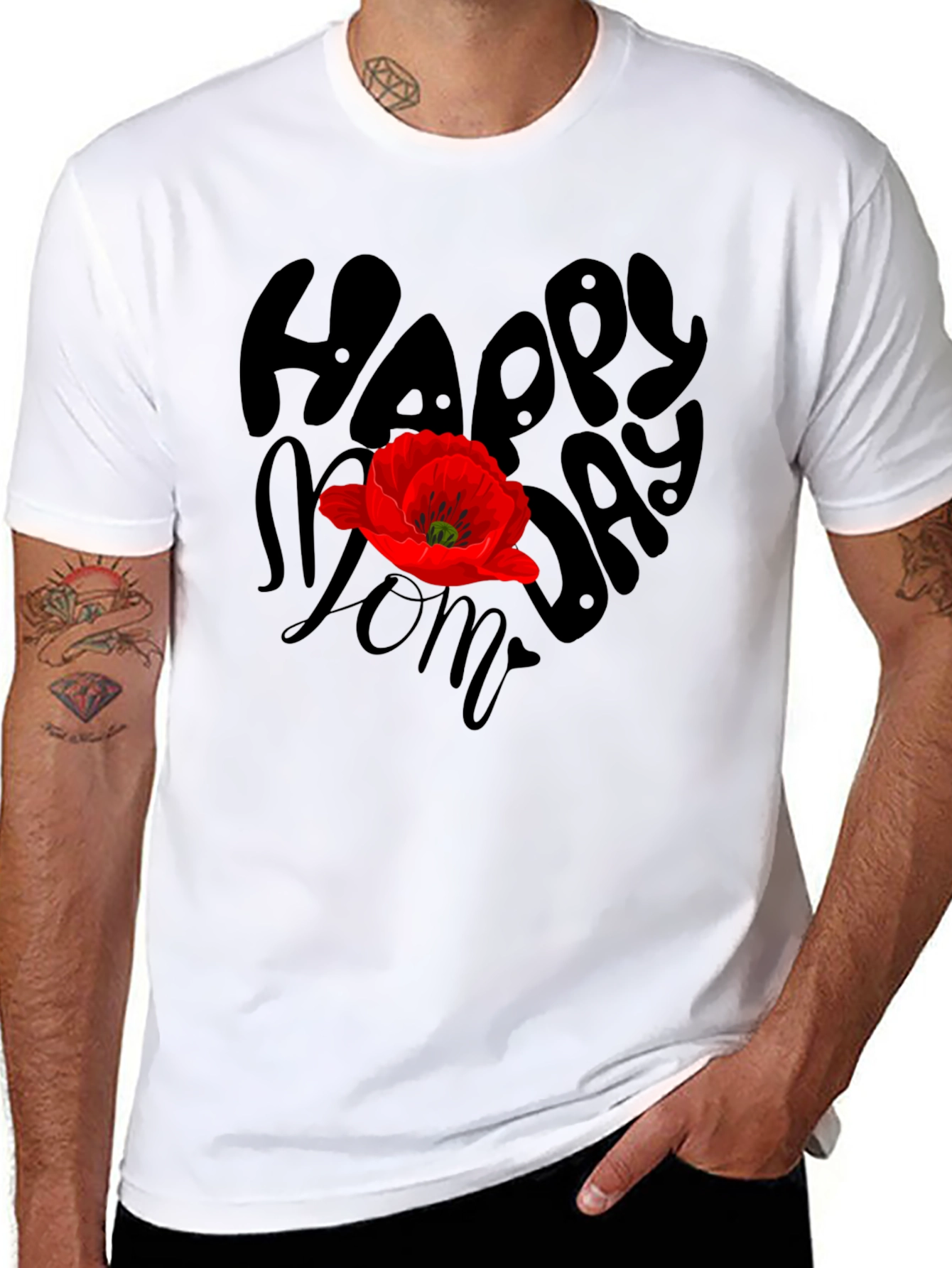 Happy Moms Day Graphic T-Shirt - Black