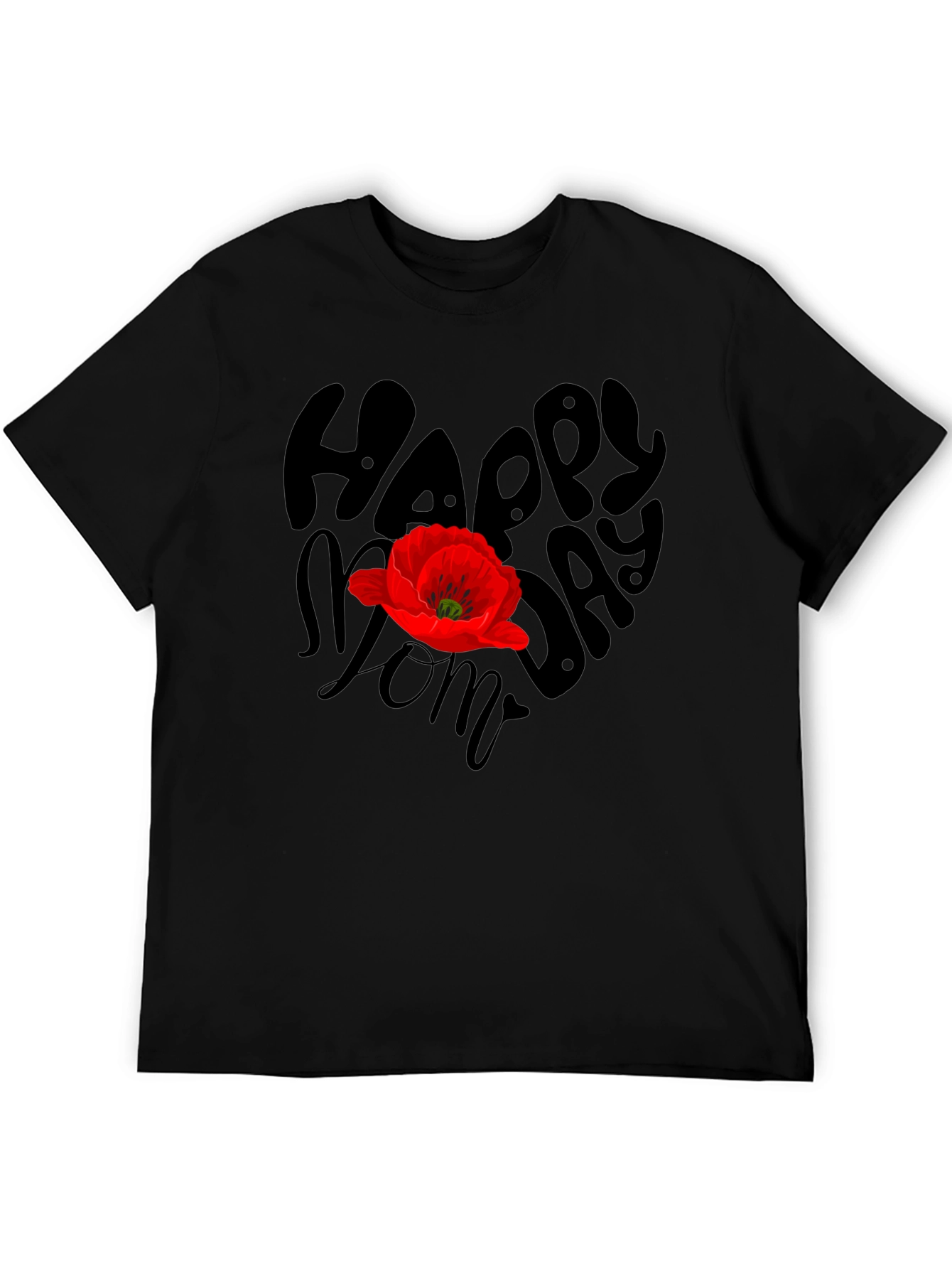 Happy Moms Day Graphic T-Shirt - Black