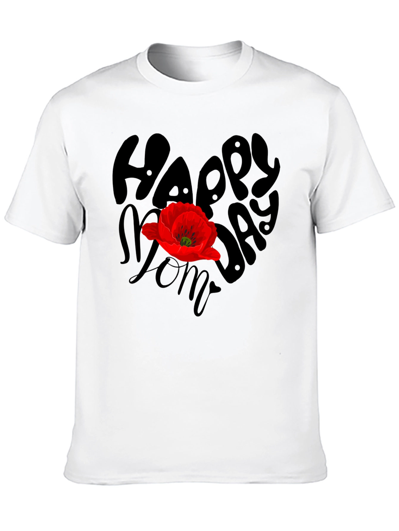 Happy Moms Day Graphic T-Shirt - Black